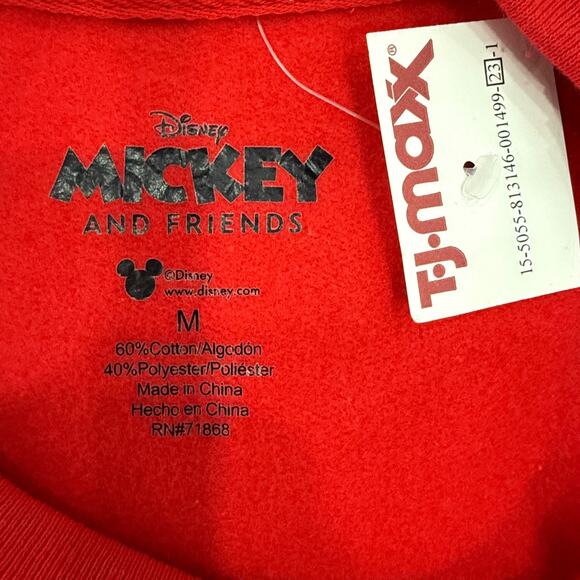 Disney Sweatshirt Women's M Christmas Raw Hem Holiday Donald Duck Mickey Goofy - Picture 5 of 7